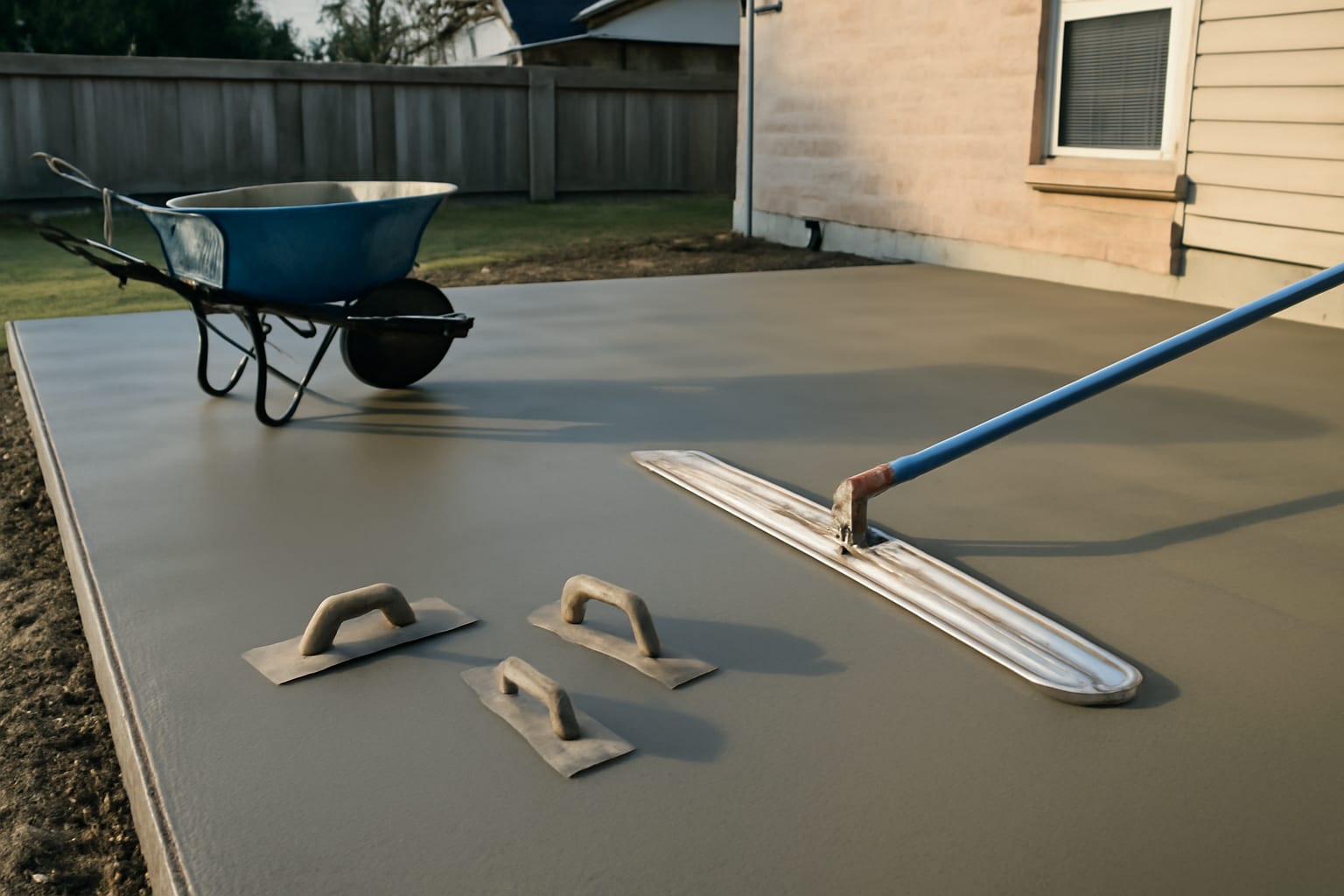 Local concrete crew at work in Laredo, TX